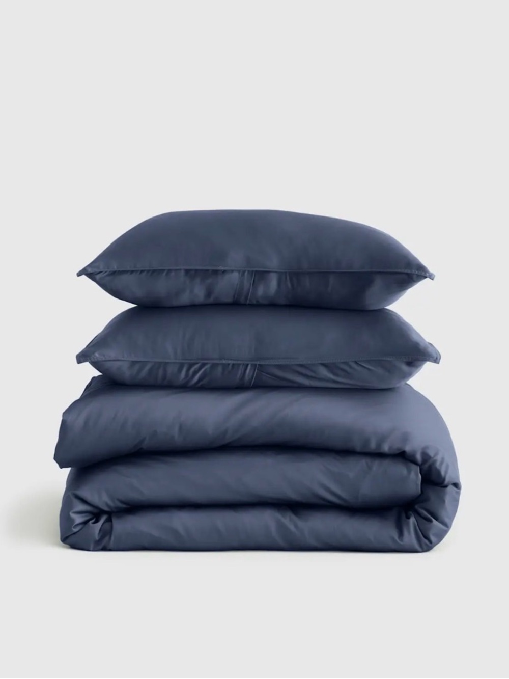 Quince Queen Full Luxury Bamboo Duvet Bedding Set nightfall blue